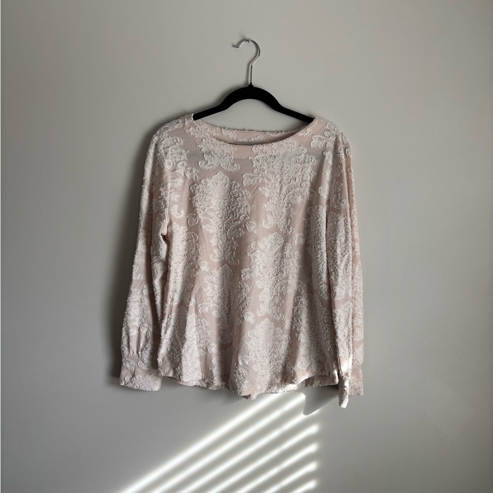 Women’s Loft Long Sleeve Shirt- light pink- Size Large
